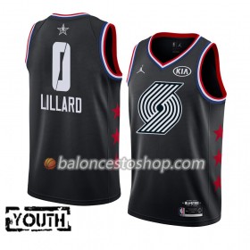 Camiseta Niños NBA Portland Trail Blazers Damian Lillard 0 2019 All-Star Jordan Brand Negro Swingman